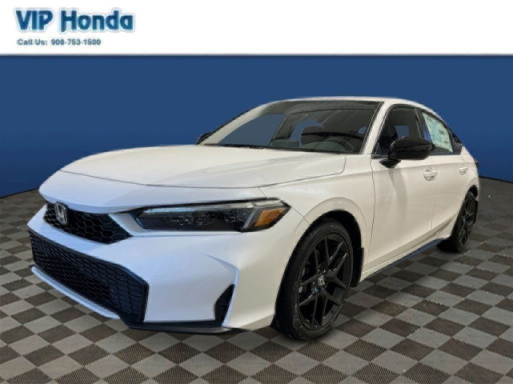 Gray (Platinum) 2025 Honda Civic Hybrid Sport Hatchback FWD Hatchback Front-Wheel Drive Continuously Variable Transmission