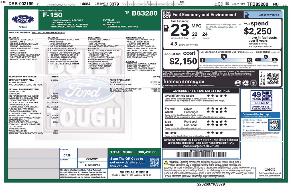 New 2026 White Ford Platinum image 11