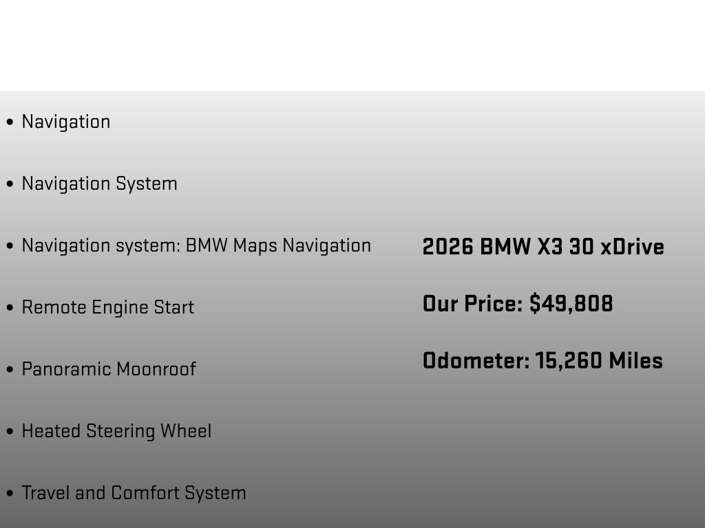 2026 BMW X3 30 xDrive Gray at Audi Porsche Sewickley