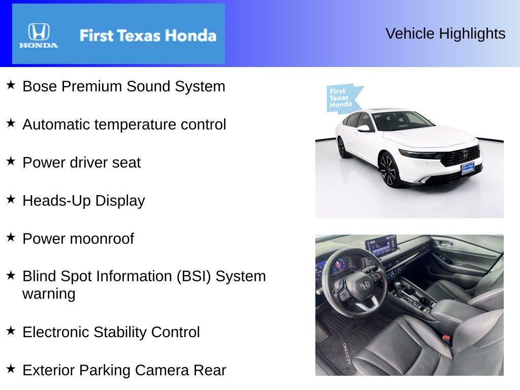 Used Car 2024 Honda Accord Hybrid  Touring For Sale Under $35,000 In Austin, Texas