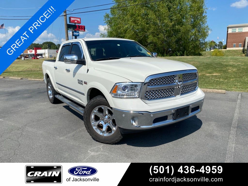 Pearl White 2017 RAM 1500 Pickup Truck Four-Wheel Drive 8-Speed Automatic
