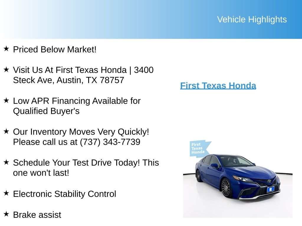 Used Car 2024 Toyota Camry  Xse For Sale Under $30,000 In Austin, Texas