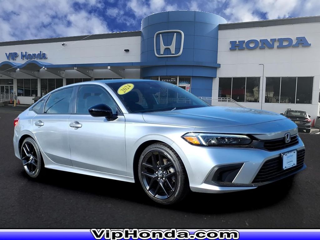 Silver Metallic 2024 Honda Civic Sport FWD Sedan Front-Wheel Drive Continuously Variable Transmission