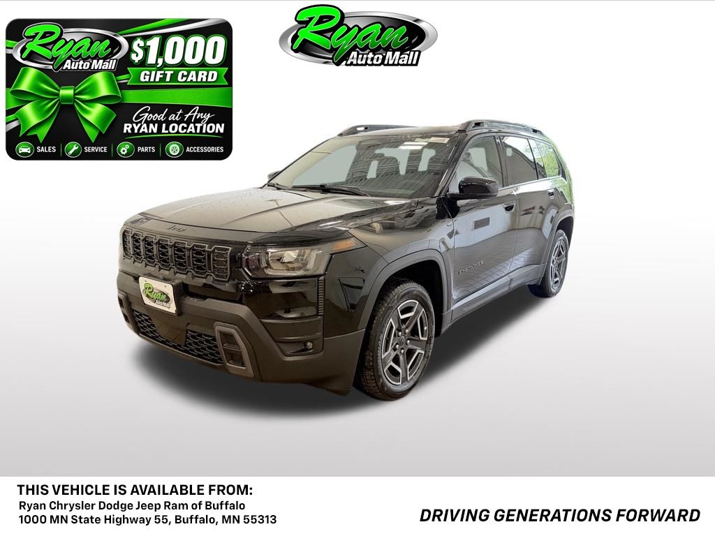 Diamond Black Crystal Pearlcoat 2026 Jeep Cherokee SUV / Crossover Four-Wheel Drive Continuously Variable Transmission