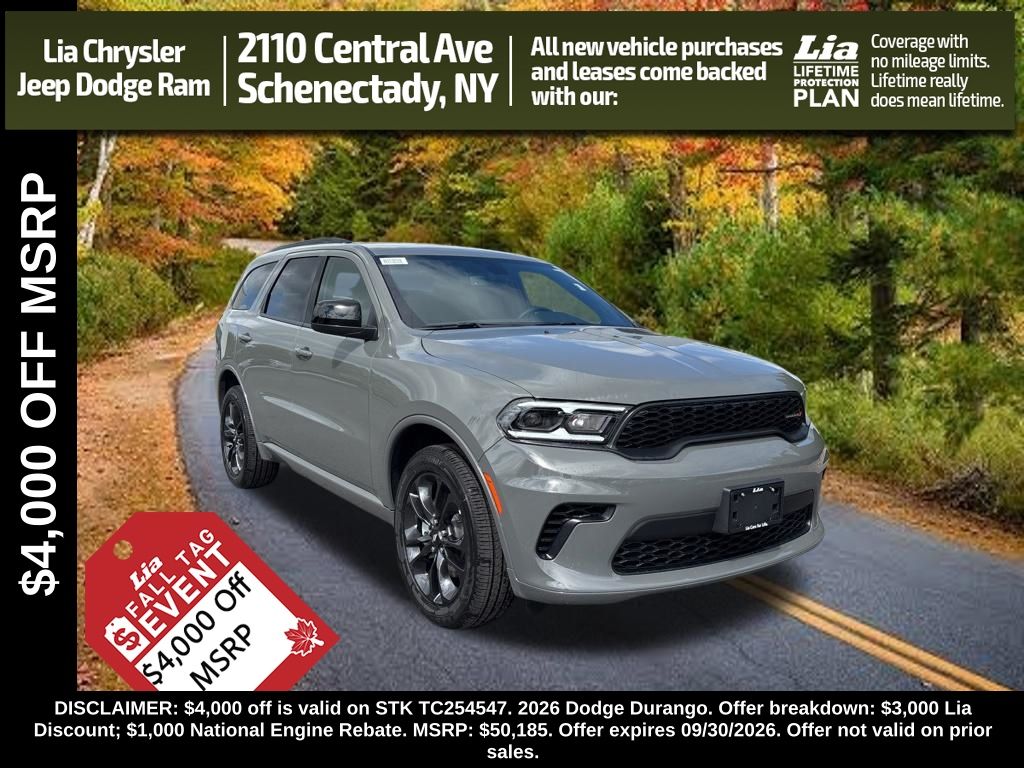Destroyer Gray Clearcoat 2026 Dodge Durango SUV / Crossover All-Wheel Drive 8-Speed Automatic