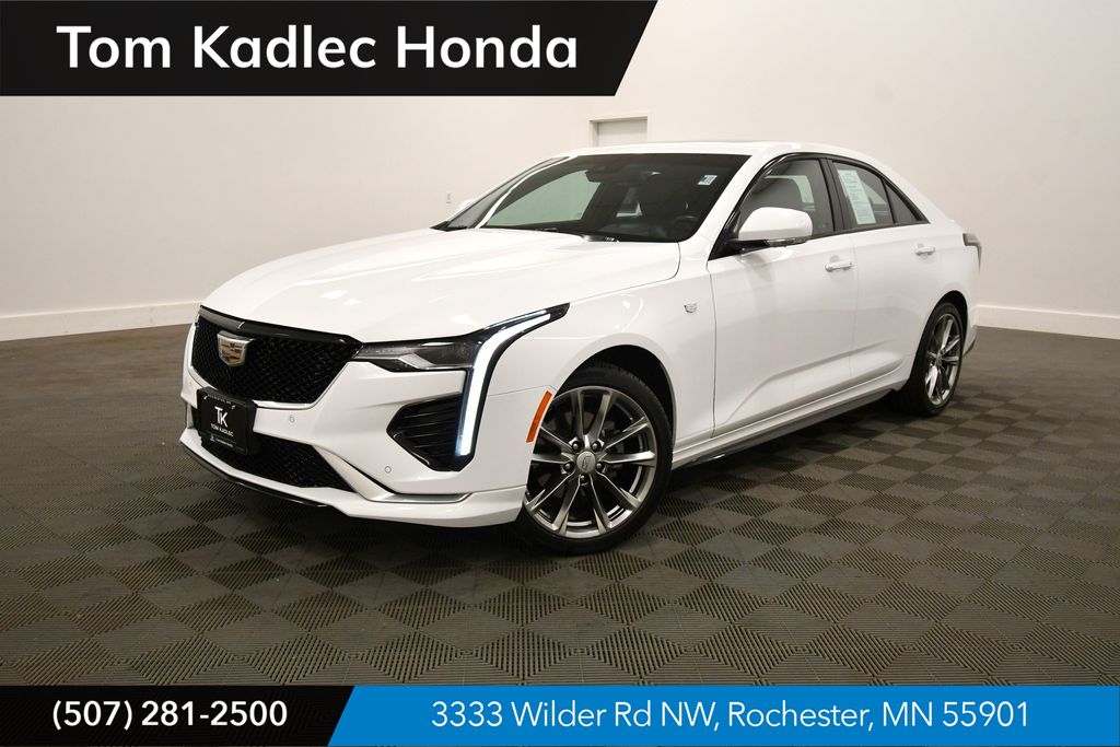 Summit White 2023 Cadillac CT4 Sedan All-Wheel Drive 8-Speed Automatic