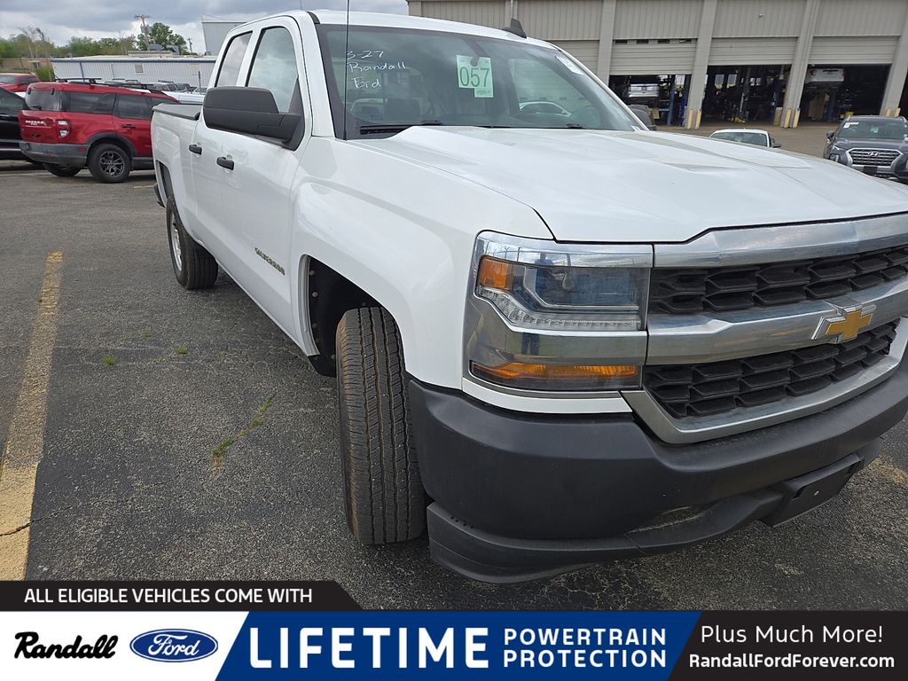 Summit White 2019 Chevrolet Silverado 1500 Work Truck Double Cab RWD Pickup Truck 4X2 6-Speed Automatic Overdrive