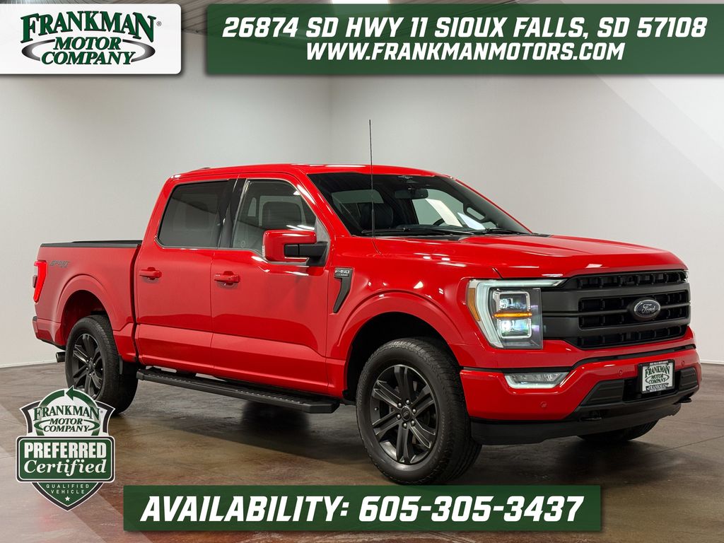 Race Red 2023 Ford F-150 Lariat SuperCrew 4WD Pickup Truck Four-Wheel Drive Automatic