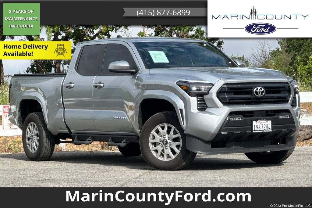 Celestial Silver Metallic 2024 Toyota Tacoma SR5 Double Cab 4WD Pickup Truck Four-Wheel Drive 8-Speed Automatic