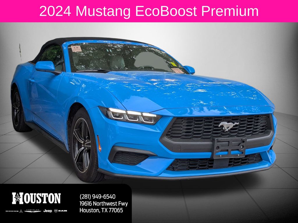 Grabber Blue Metallic 2024 Ford Mustang EcoBoost Premium Convertible RWD Convertible Rear-Wheel Drive Automatic