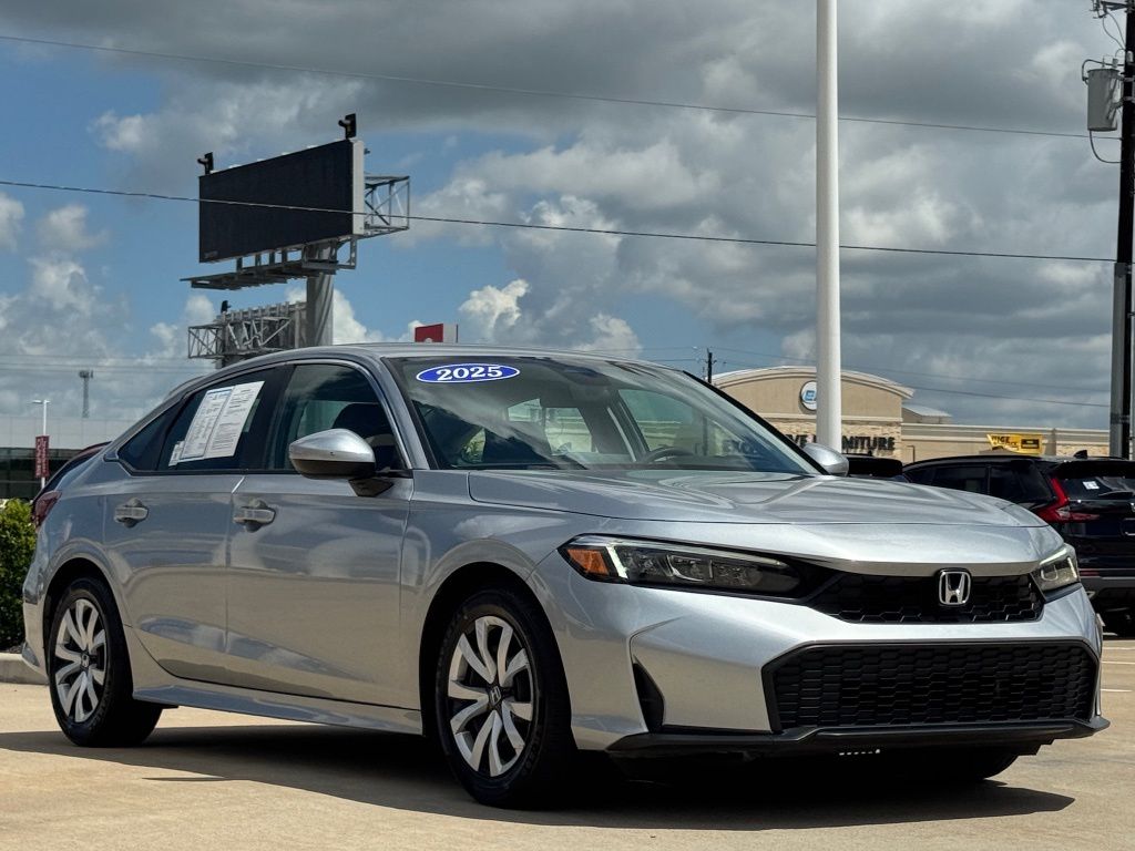2025 Honda Civic LX Silver at Classic Honda Galveston