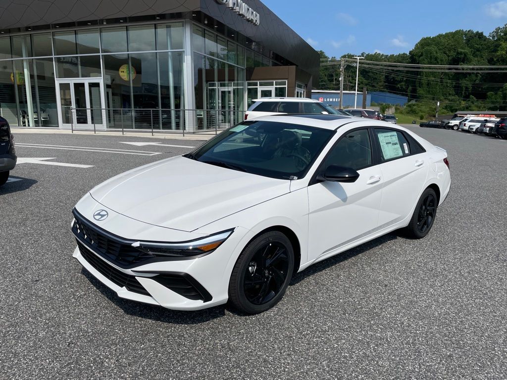 White 2026 Hyundai Elantra Sedan Front-Wheel Drive Continuously Variable Transmission