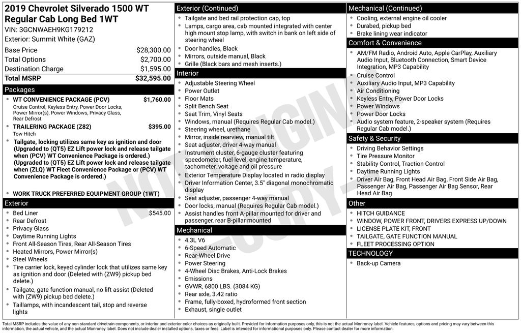 2019 Chevrolet Silverado 1500 Work Truck