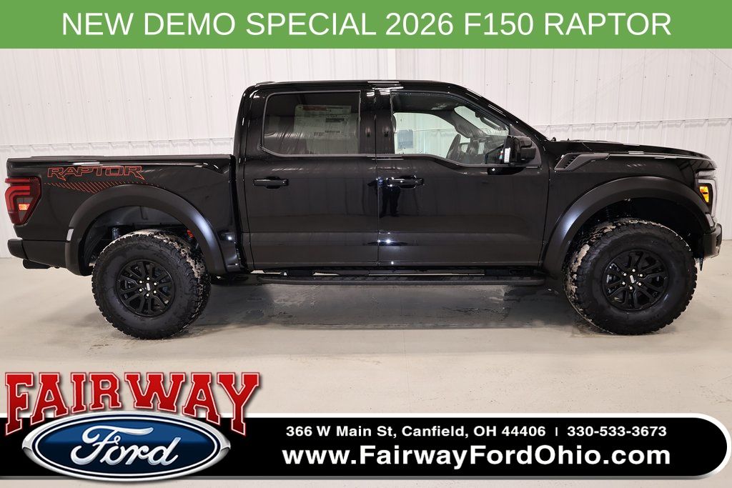 Agate Black Metallic 2026 Ford F-150 Raptor SuperCrew 4WD Pickup Truck Four-Wheel Drive Automatic