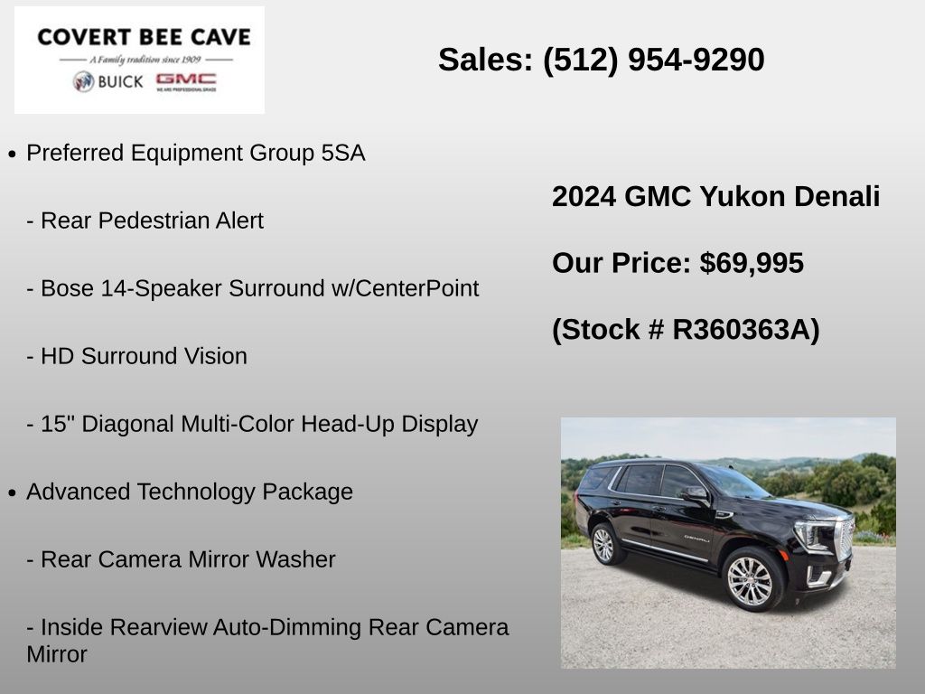 Used Car 2024 Gmc Yukon  Denali For Sale Under $70,000 In Austin, Texas