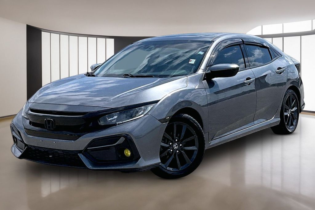 Gray 2021 Honda Civic Hatchback EX FWD Hatchback Front-Wheel Drive Continuously Variable Transmission