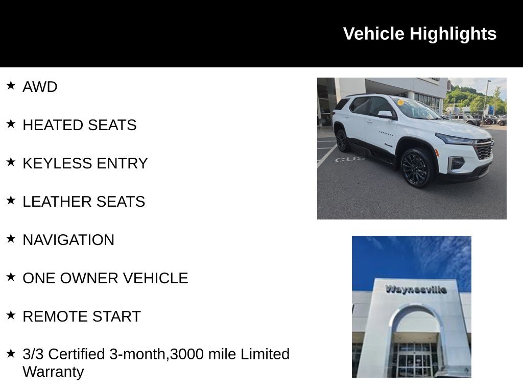 used 2022 Chevrolet Traverse car, priced at $80,410
