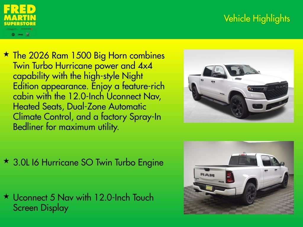 new 2026 Ram 1500 car, priced at $54,462