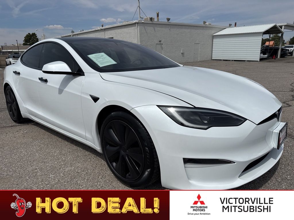 Pearl White Multi-Coat 2023 Tesla Model S AWD Sedan All-Wheel Drive 1-Speed Automatic