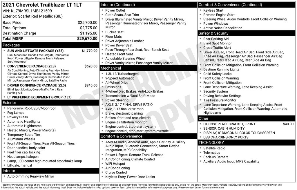 Used 2021 Chevrolet TrailBlazer SUV