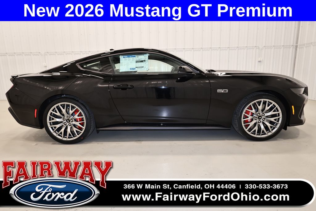 Shadow Black 2026 Ford Mustang GT Premium Fastback RWD Coupe Rear-Wheel Drive 6-Speed Manual