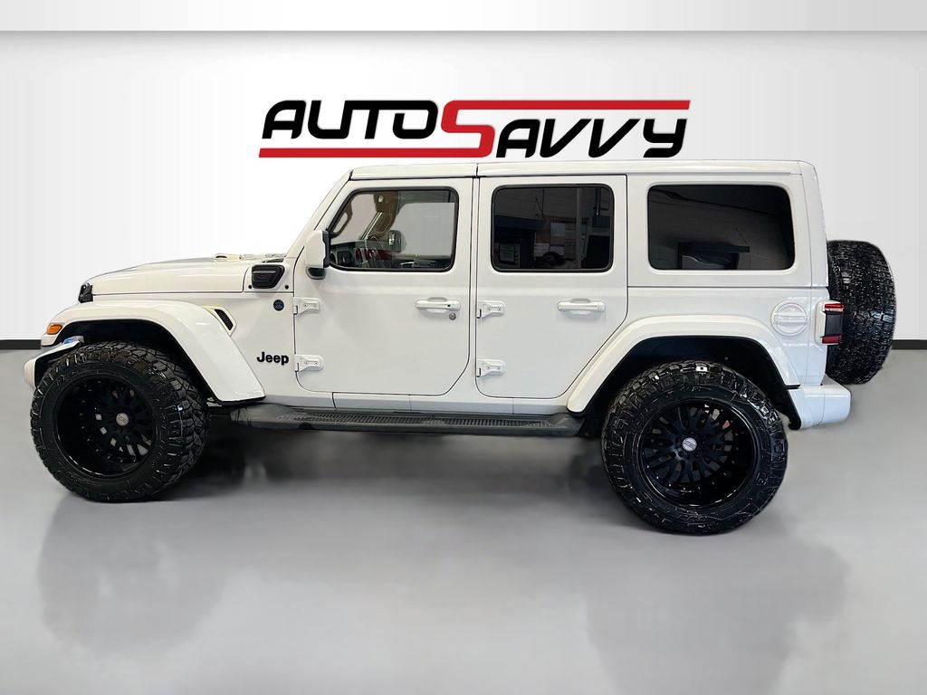 Used 2021 Bright White Clearcoat Jeep Unlimited Sahara High Altitude 4xe image 4