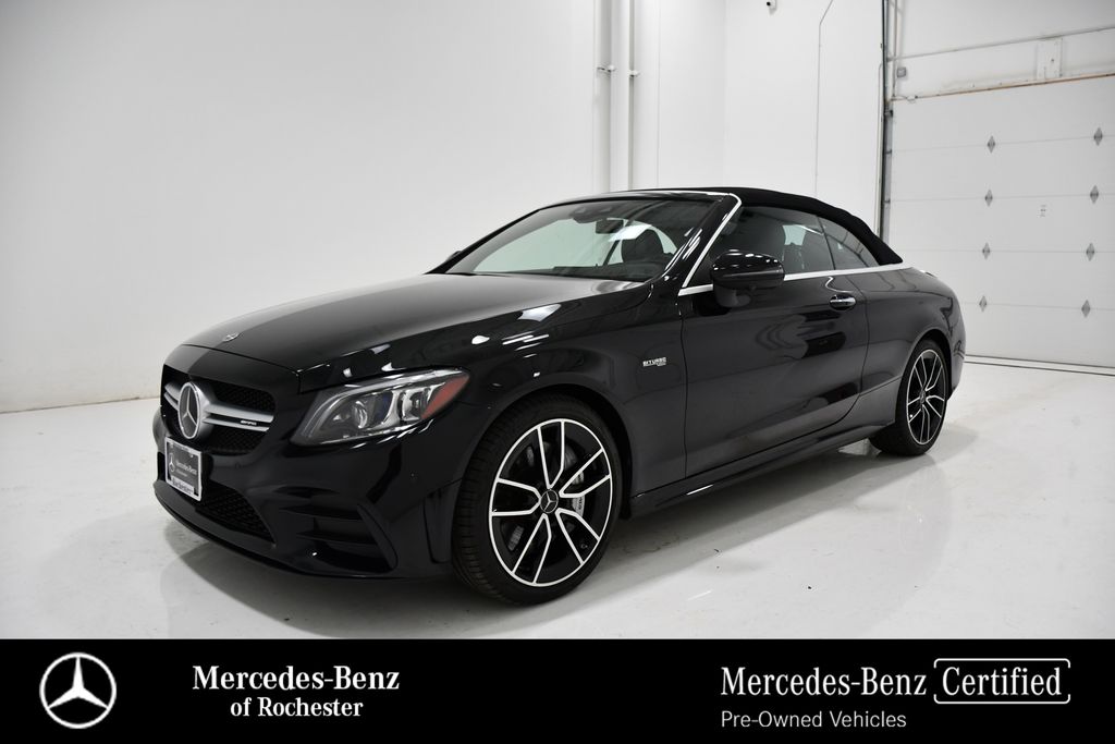 Black 2022 Mercedes-Benz C-Class AMG C 43 Cabriolet 4MATIC Convertible All-Wheel Drive 9-Speed Automatic