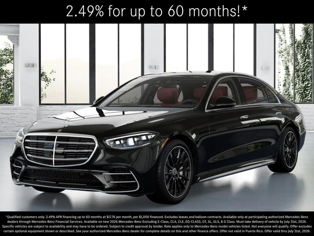 Obsidian Black Metallic 2026 Mercedes-Benz S-Class Sedan All-Wheel Drive 9-Speed Automatic