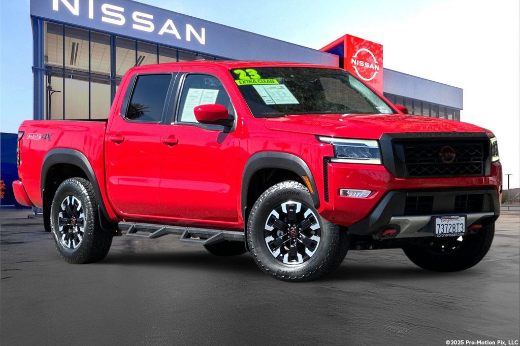 Red Alert 2023 Nissan Frontier Pickup Truck Four-Wheel Drive 9-Speed Automatic