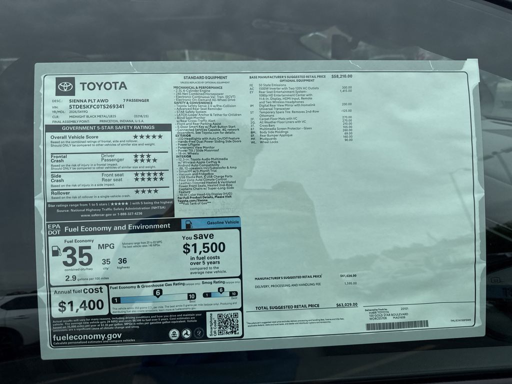 New 2026 Toyota Sienna Van