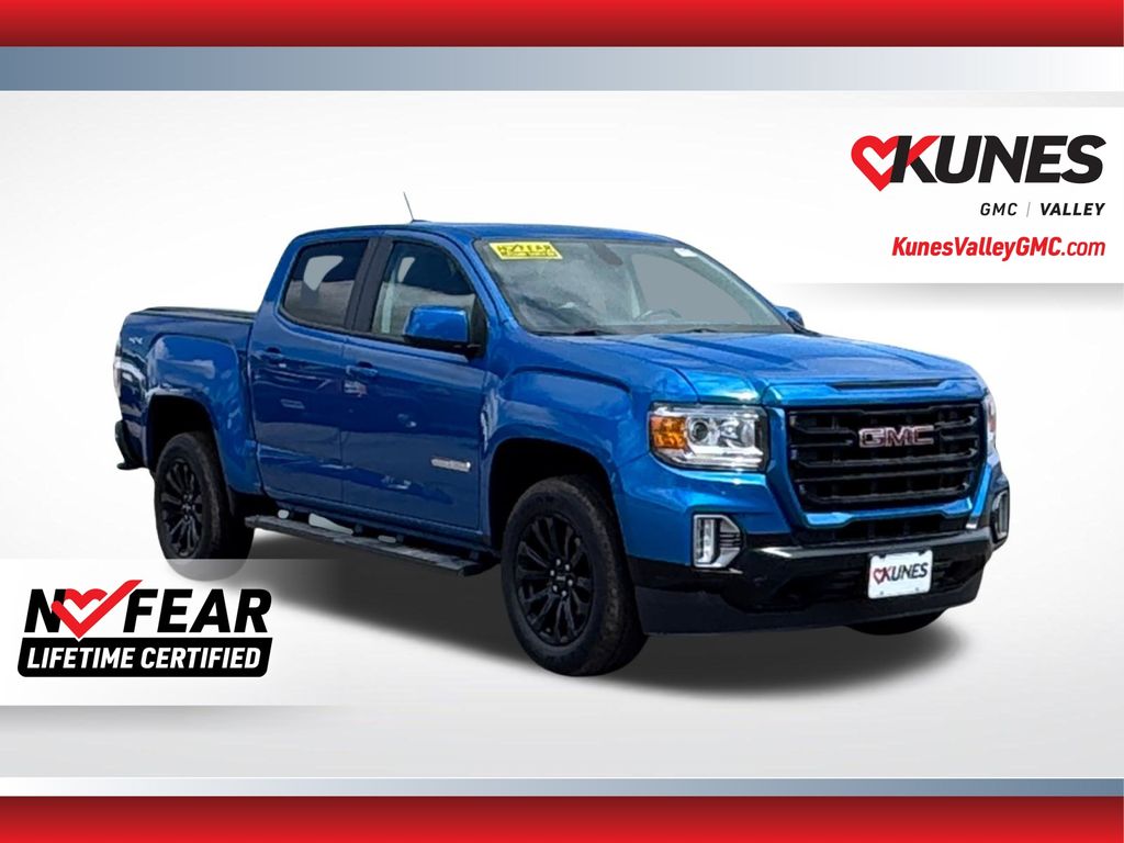 Dynamic Blue Metallic 2022 GMC Canyon Pickup Truck Four-Wheel Drive 8-Speed Automatic
