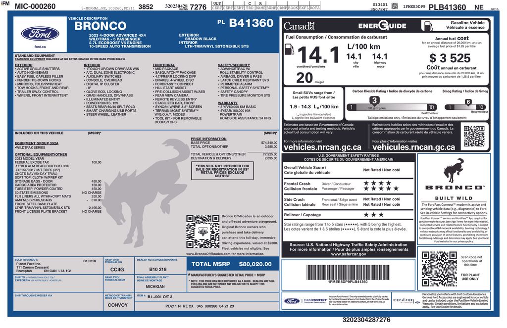 Used 2023 Black Ford Wildtrak image 30