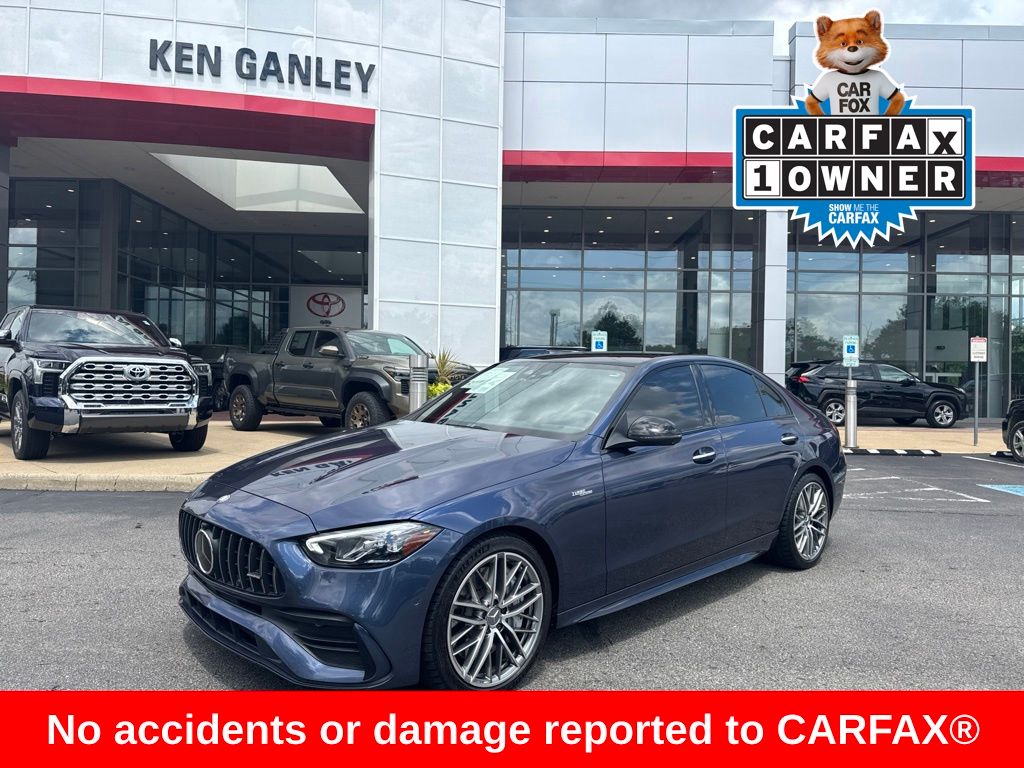 Twilight Blue Metallic 2024 Mercedes-Benz C-Class Sedan All-Wheel Drive 9-Speed Automatic
