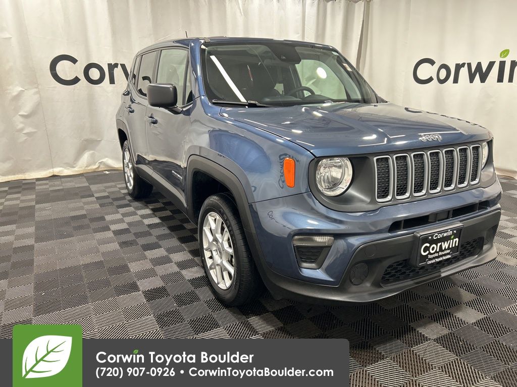 Slate Blue Pearlcoat 2023 Jeep Renegade Latitude 4WD SUV / Crossover Four-Wheel Drive 9-Speed Automatic