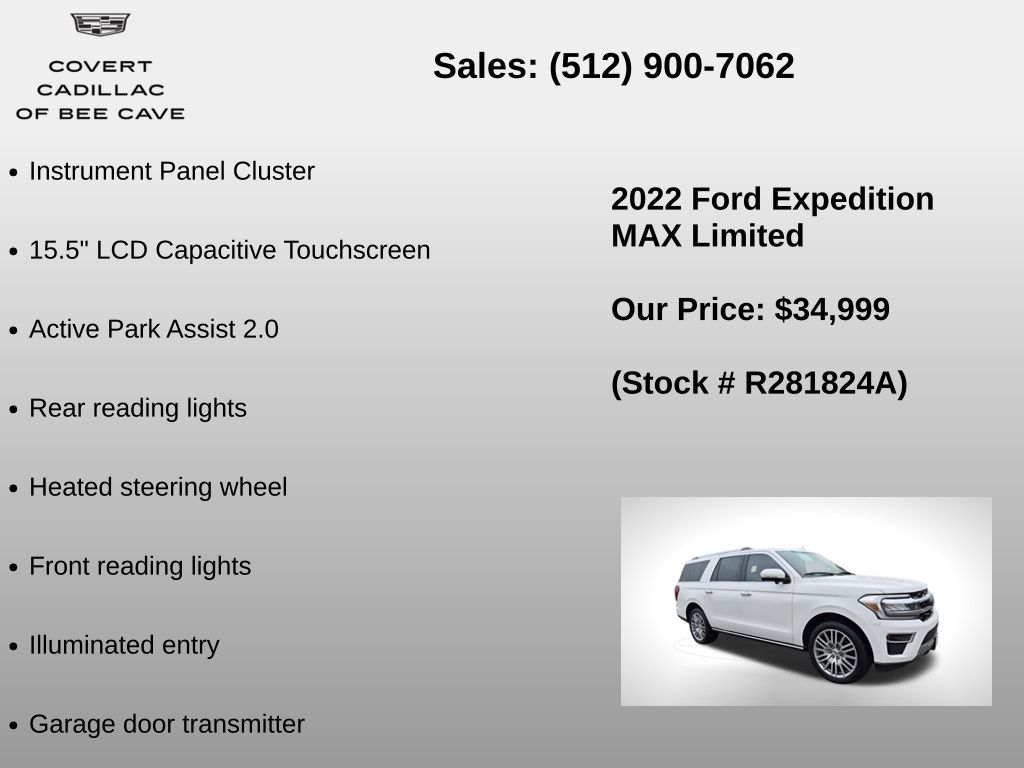 Used Car 2022 Ford Expedition Max  Limited For Sale Under $35,000 In Austin, Texas