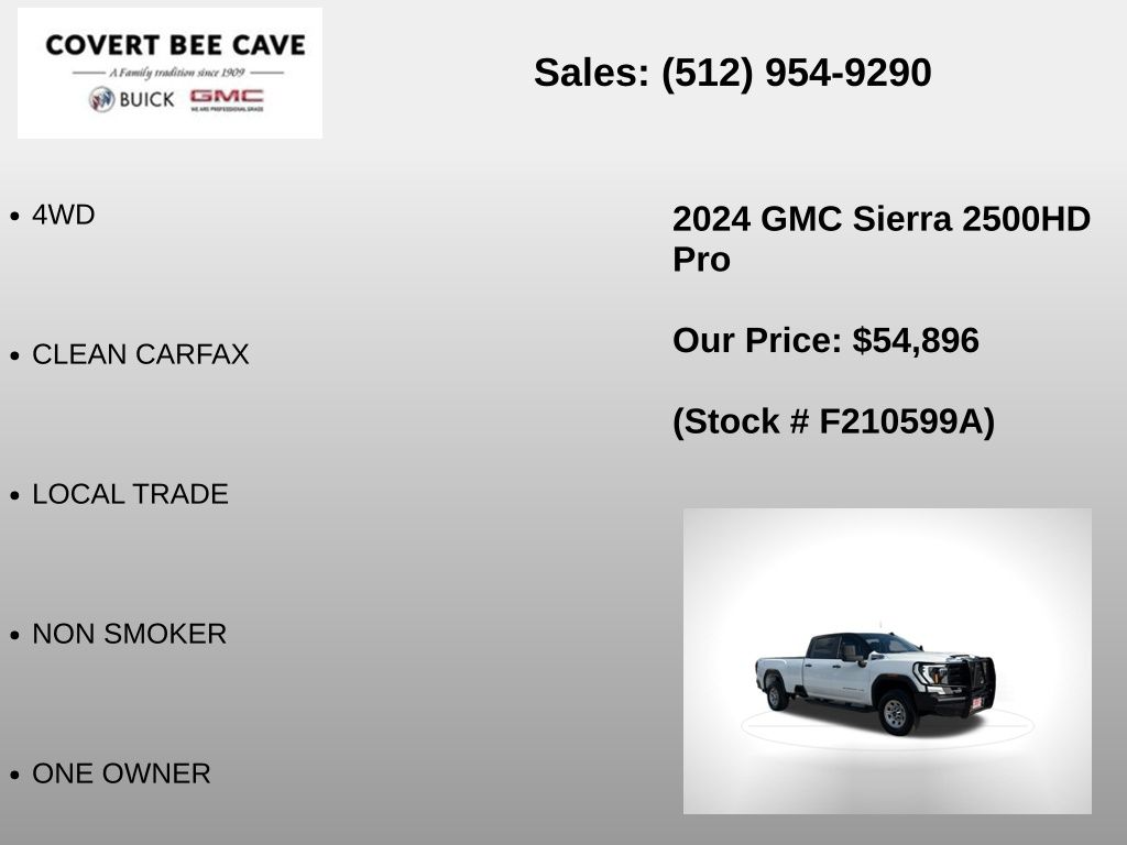 Used Car 2024 Gmc Sierra 2500hd  Pro For Sale Under $60,000 In Austin, Texas