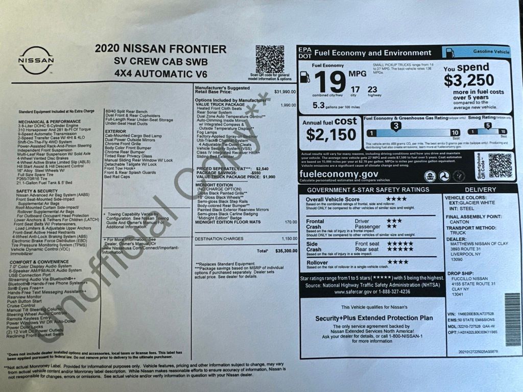 Photo 5 of 2020 Nissan Frontier SV