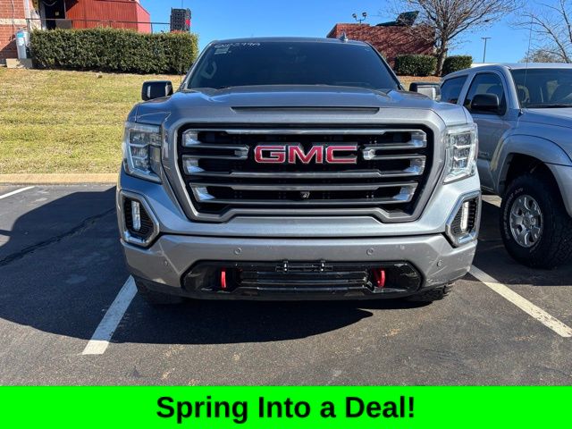 Gray (Satin Steel Metallic) 2019 GMC Sierra 1500 AT4 Crew Cab 4WD Pickup Truck Four-Wheel Drive 8-Speed Automatic