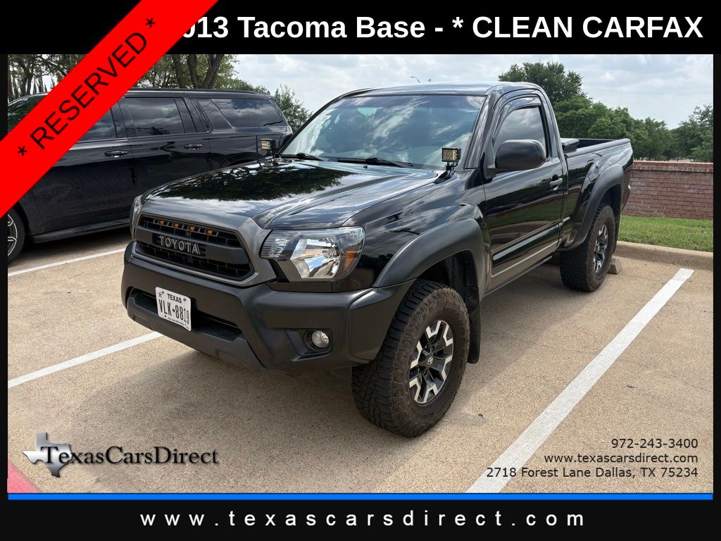 Black 2013 Toyota Tacoma Regular Cab 4WD Pickup Truck Four-Wheel Drive 4-Speed Automatic Overdrive