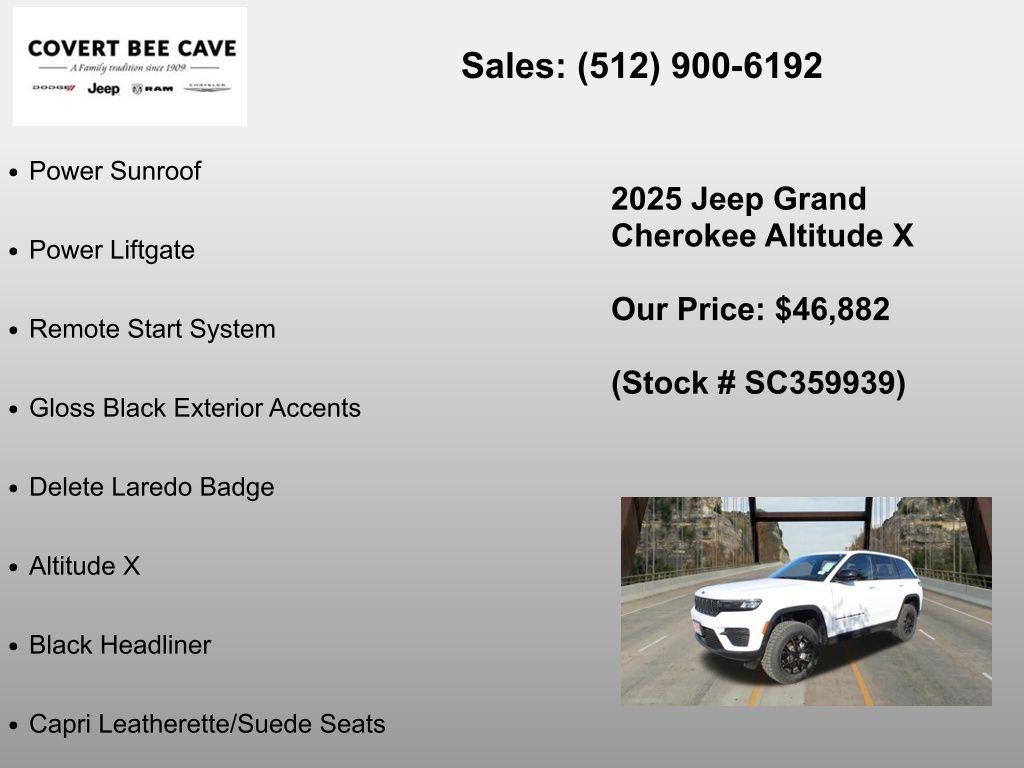 New Car 2025 Jeep Grand Cherokee  For Sale Under $50,000 In Austin, Texas