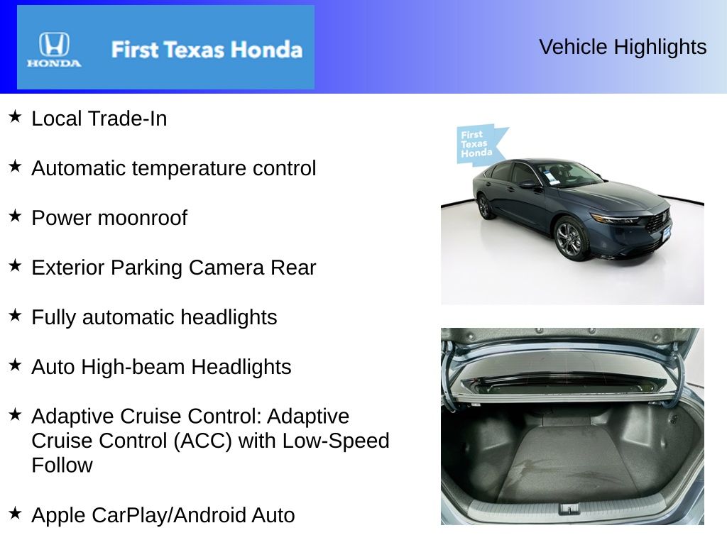 Used Car 2025 Honda Accord Hybrid  Ex-l For Sale Under $35,000 In Austin, Texas