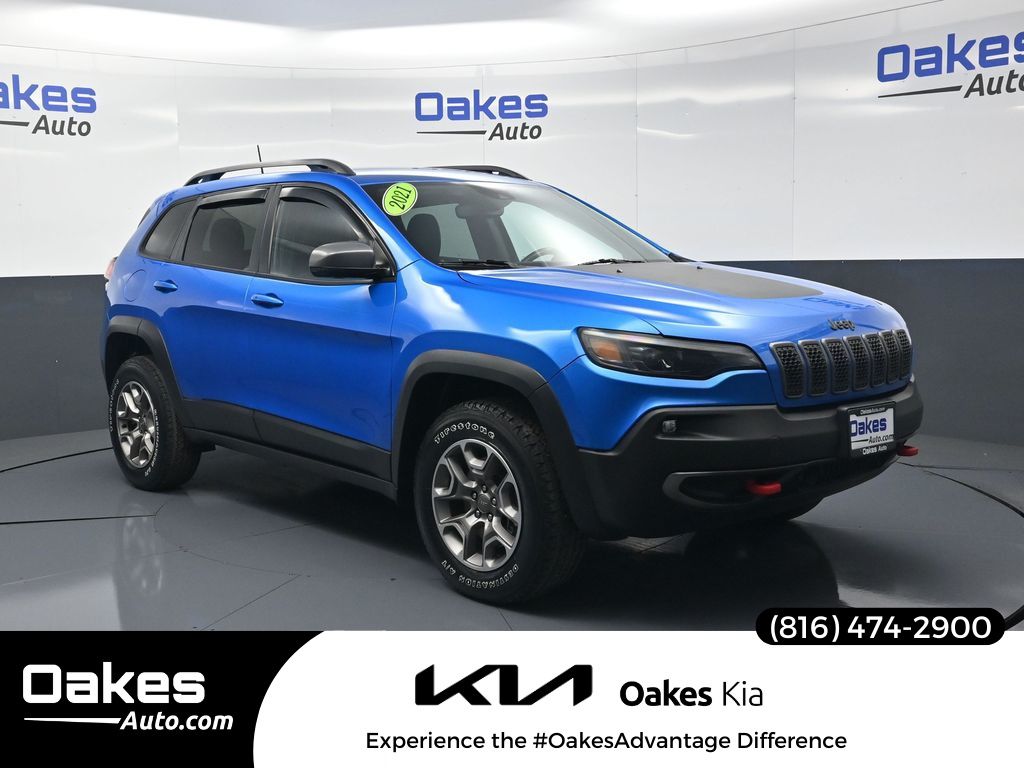 Hydro Blue Pearlcoat 2021 Jeep Cherokee Trailhawk 4WD SUV / Crossover Four-Wheel Drive 9-Speed Automatic