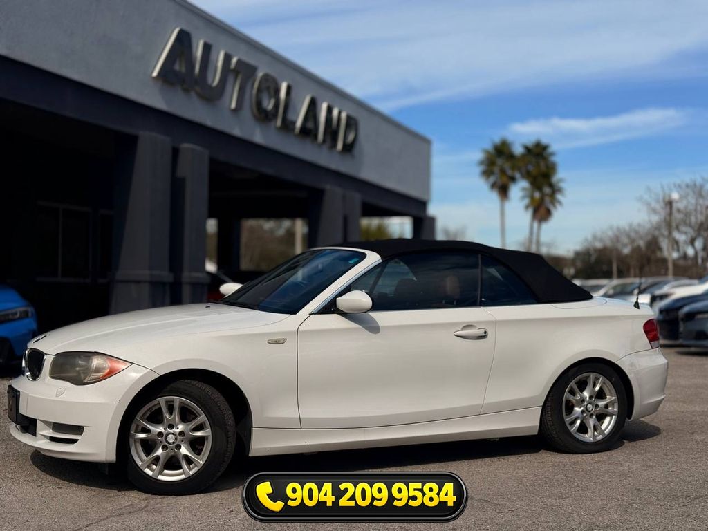 Alpine White 2008 BMW 1 Series 128i Convertible RWD Convertible Rear-Wheel Drive 6-Speed Manual