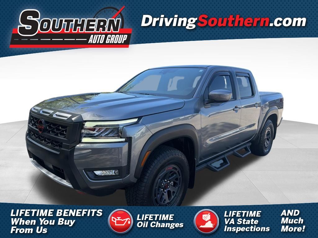 Gray (Gun Metallic) 2025 Nissan Frontier PRO-4X Crew Cab 4WD Pickup Truck Four-Wheel Drive 9-Speed Automatic Overdrive