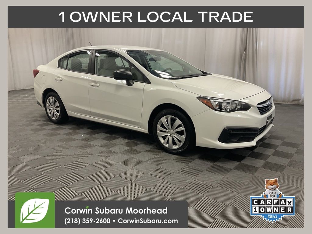 Crystal White Pearl 2022 Subaru Impreza Sedan All-Wheel Drive Continuously Variable Transmission