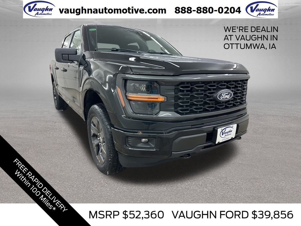 Agate Black Metallic 2025 Ford F-150 STX 4dr SuperCrew 4WD Pickup Truck Four-Wheel Drive Automatic