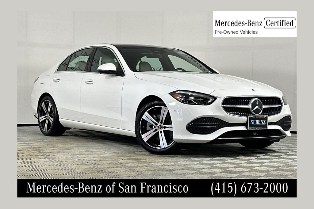 Polar White 2023 Mercedes-Benz C-Class Sedan Rear-Wheel Drive 9-Speed Automatic