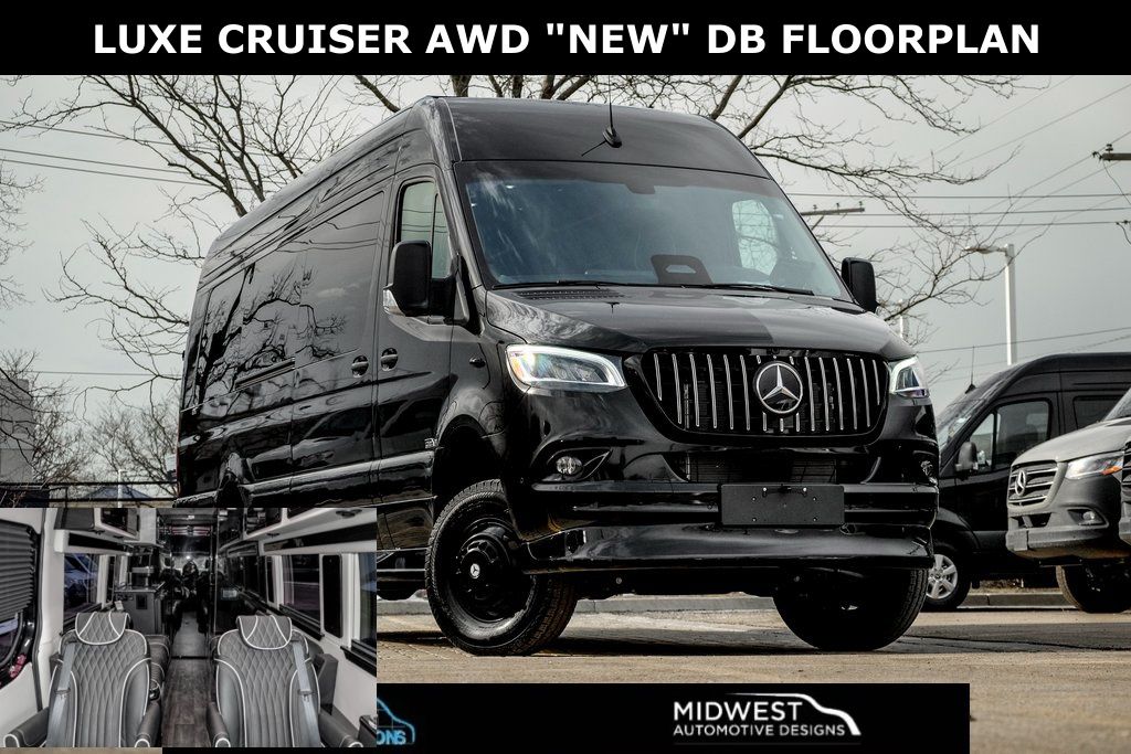 Obsidian Black Metallic 2025 Mercedes-Benz Sprinter Cargo 3500XD 170 High Roof Extended AWD Van All-Wheel Drive 9-Speed Automatic