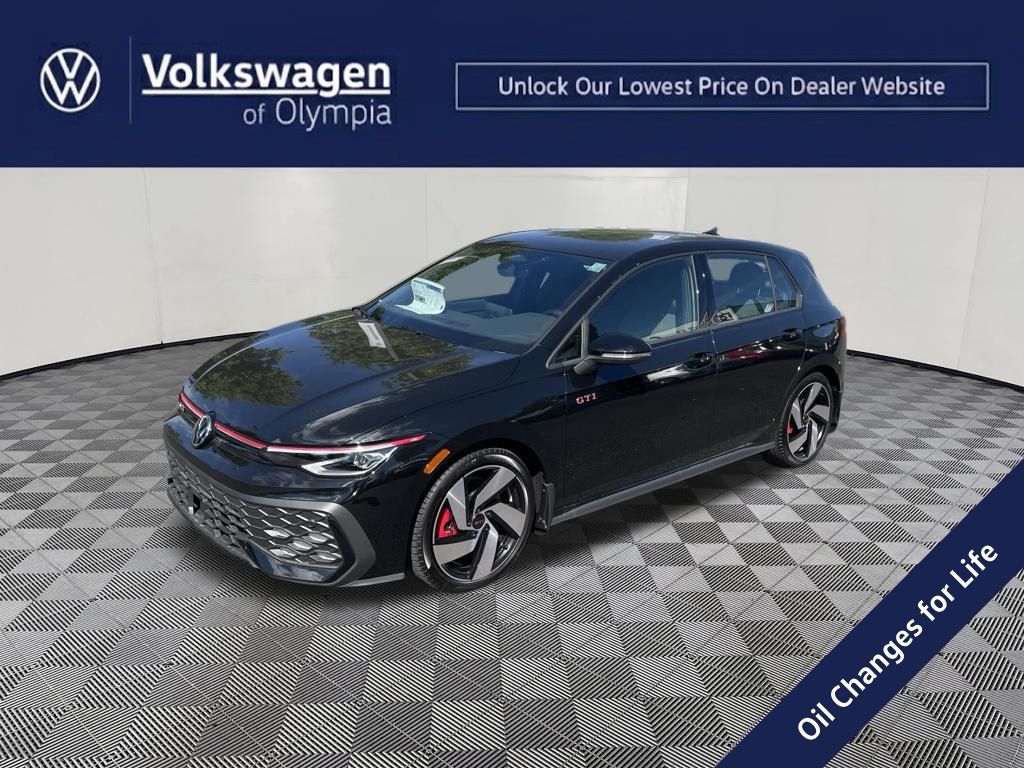 Mythos Black Metallic 2026 Volkswagen Golf GTI Hatchback Front-Wheel Drive 7-Speed Dual Clutch