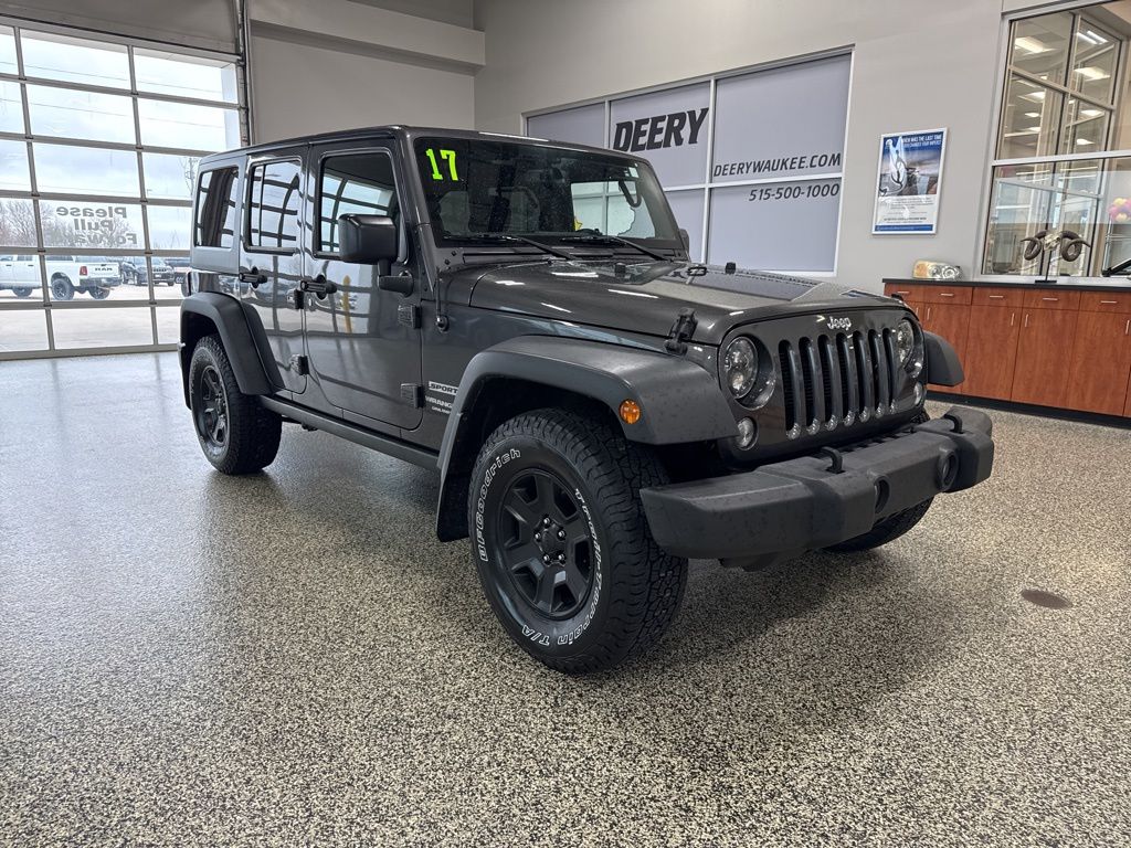 Gray (Granite Crystal Metallic Clearcoat) 2017 Jeep Wrangler Unlimited Sport 4WD SUV / Crossover Four-Wheel Drive 5-Speed Automatic